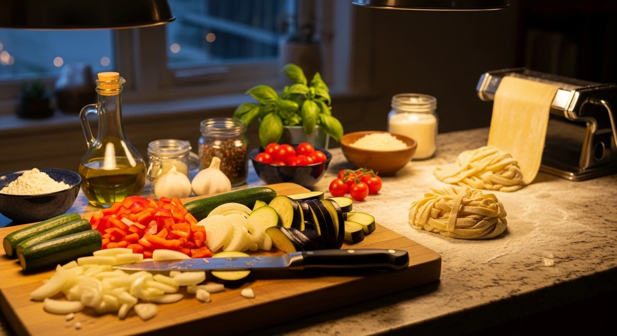 O date perfeito para Câncer: cozinhar juntos por Imagem gerada por IA