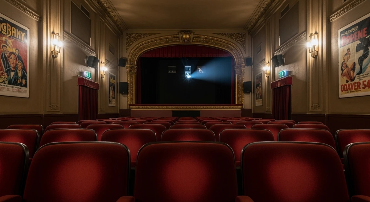 O date perfeito para Gêmeos: cinema alternativo com estética retrô por Imagem gerada por IA