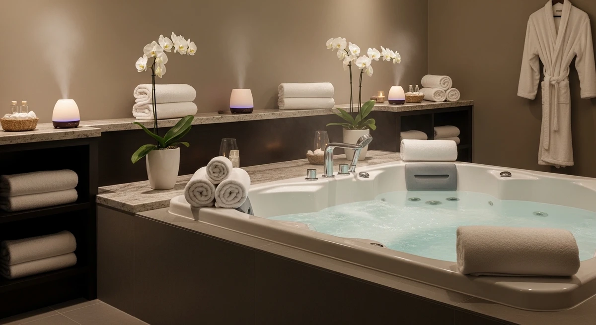 O date perfeito para Leão: dia de spa premium como experiência a dois por Imagem gerada por IA