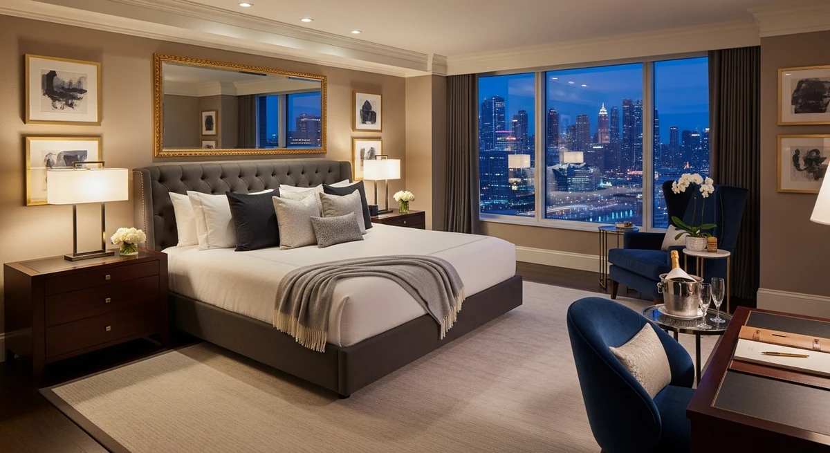 O date perfeito para Leão: noite em hotel cinco estrelas por Imagem gerada por IA