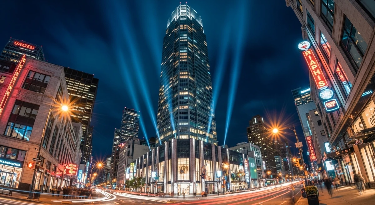 O date perfeito para Leão: passeio noturno em lugar icônico da cidade por Imagem gerada por IA