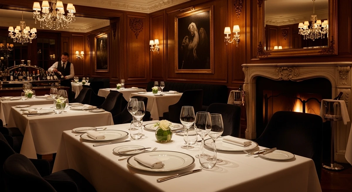 O date perfeito para Touro: restaurante sofisticado e acolhedor por Imagem gerada por IA