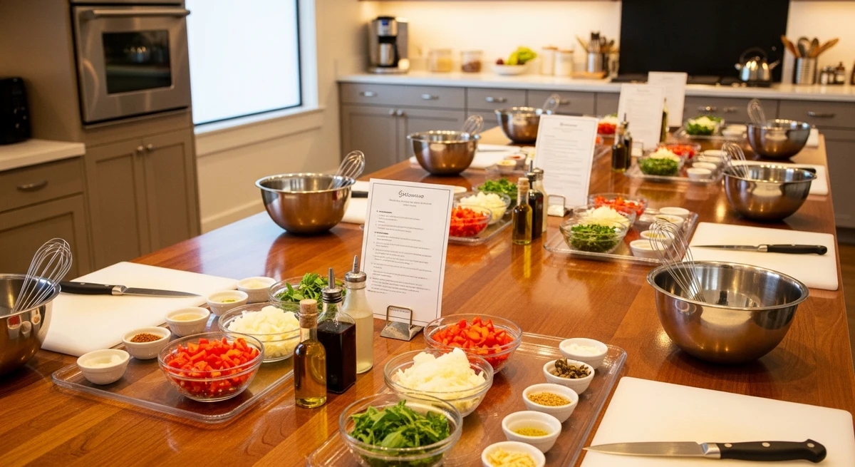 O date perfeito para Virgem: aula de culinária como experiência a dois por Imagem gerada por IA