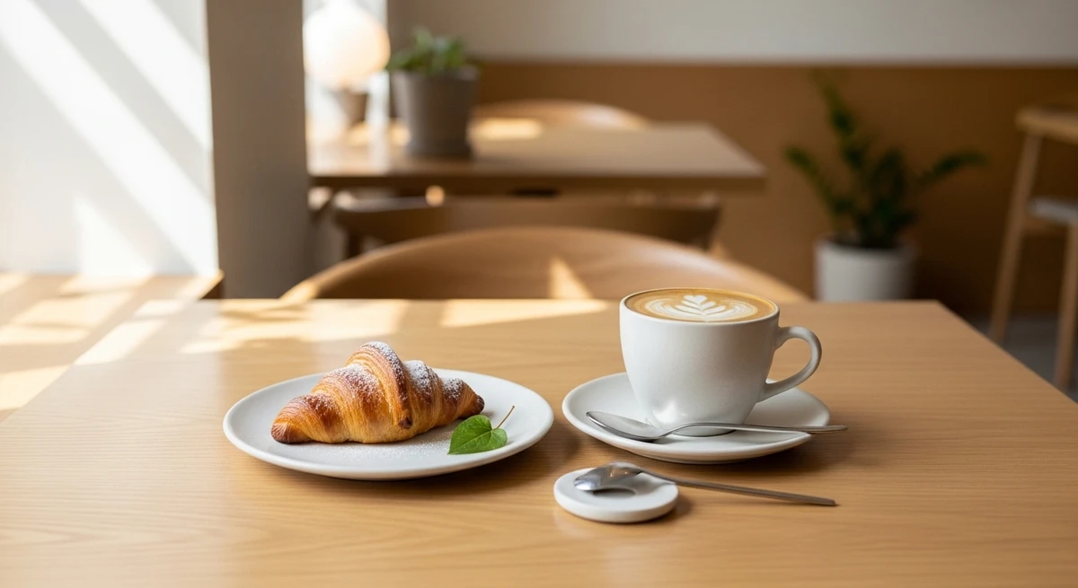 O date perfeito para Virgem: café minimalista com apresentação impecável por Imagem gerada por IA