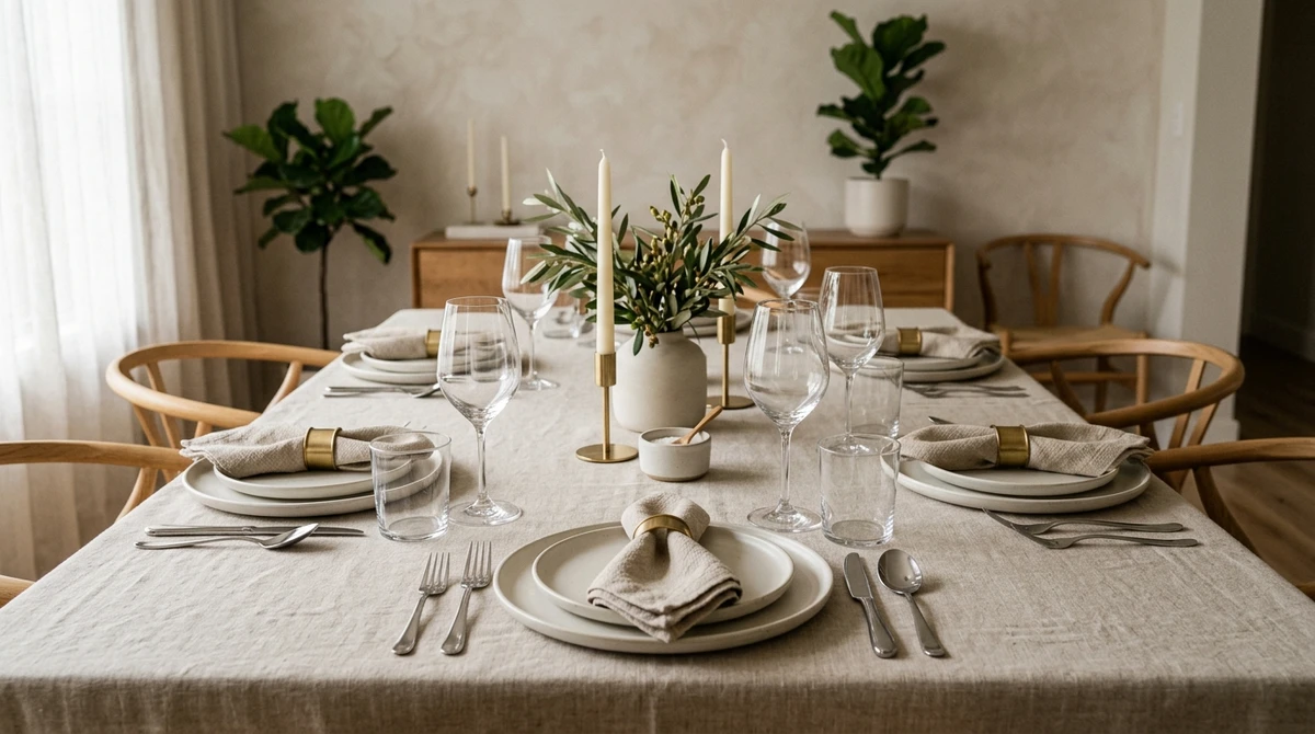 O date perfeito para Virgem: jantar leve com mesa posta perfeita por Imagem gerada por IA