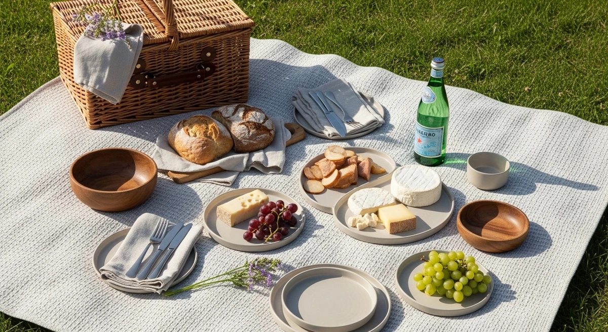 O date perfeito para Virgem: piquenique perfeitamente organizado por Imagem gerada por IA
