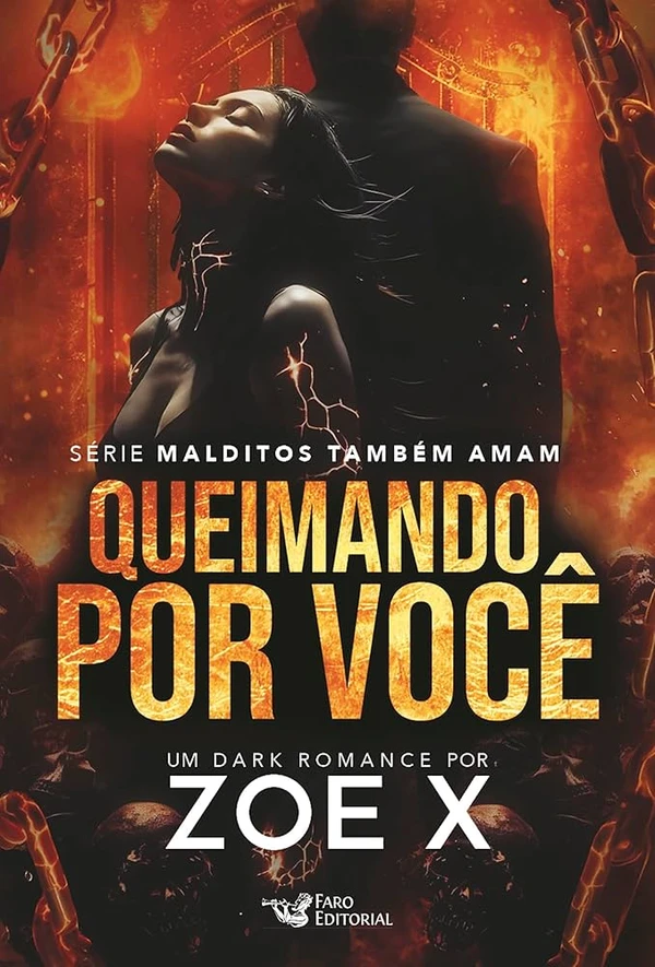 Queimando por você, de Zoe X (Faro Editorial). Benjamin Falkenberg era um dos poucos que prestavam atenção e, por isso, a Morte o escolheu como favorito. Sempre que ela vinha atrás de sua alma, ele a deixava com os braços cheios demais para carregá-lo, adiando sua estadia neste mundo por mais um dia e fazendo com que sua boa amiga bebesse o sangue de seus inimigos e não o dele. Mas é depois de mais um desses encontros, em que a Morte arranca suas certezas, que sua vida vai mudar para sempre. Ele nunca havia ignorado o alerta, até a garota de olhos cinzentos precisar de sua ajuda. Valentina é uma sobrevivente marcada pelo fogo ― por dentro e por fora. Sua mente inquieta, longe de ser fraqueza, carrega uma intensidade capaz de despertar em Benjamin algo feroz, possessivo e perigoso. A presença dela rompe o equilíbrio frágil que ele construiu para continuar vivo e o arrasta para uma combustão lenta, onde desejo, loucura e redenção caminham lado a lado. Será que desta vez ele irá sobreviver?. Lançamento em 13 de abril. por Reprodução