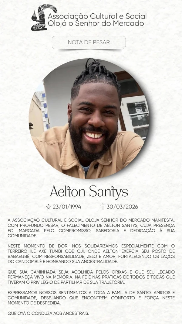 Aelton Santys por Reprodução/ Redes sociais