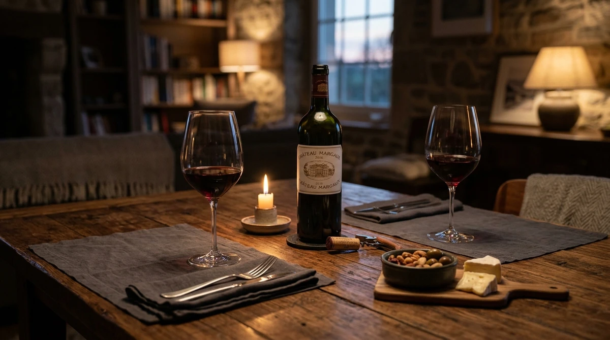 O date perfeito para Capricórnio: noite com queijos e vinhos por Imagem gerada por IA