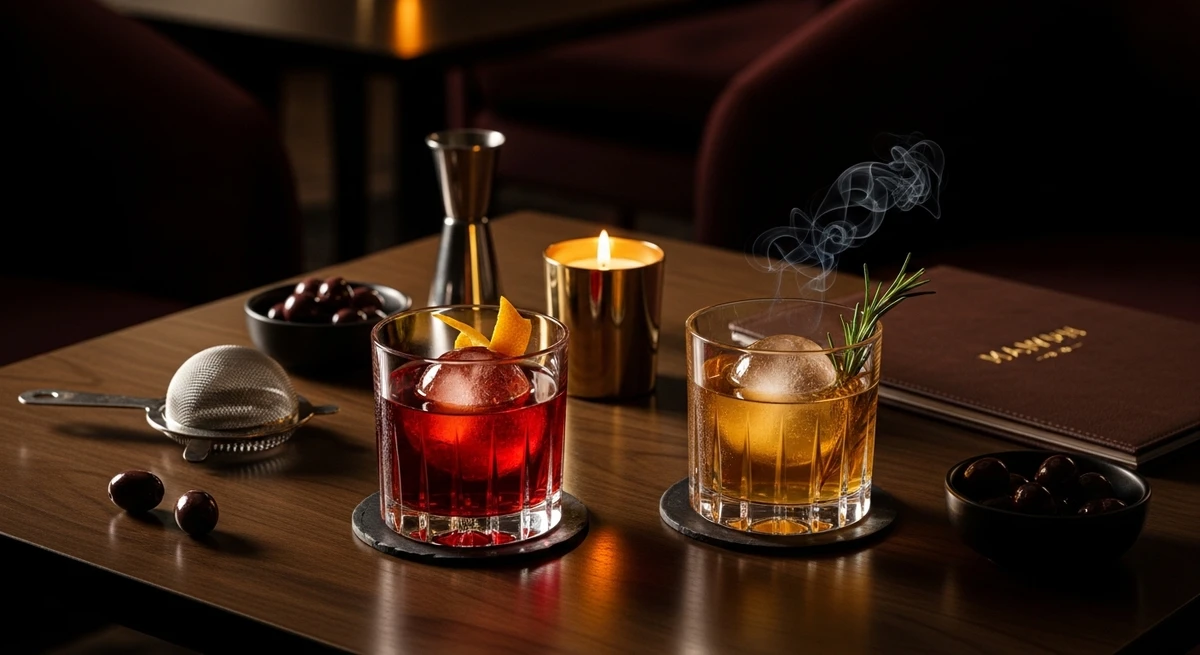 O date perfeito para Escorpião: drinks por Imagem gerada por IA