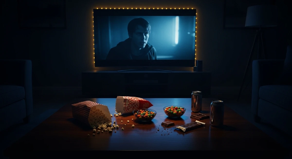 O date perfeito para Escorpião: sessão de filme por Imagem gerada por IA