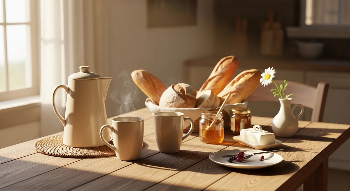 O date perfeito para Peixes: café da manhã com clima de domingo por Imagem gerada por IA