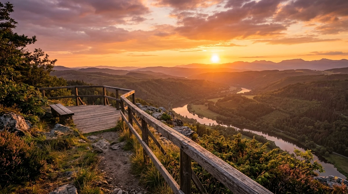 O date perfeito para Peixes: ver o pôr do sol em um lugar tranquilo por Imagem gerada por IA