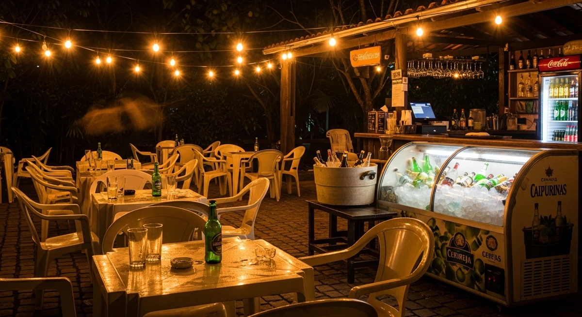 O date perfeito para Sagitário: barzinho ao ar livre com clima descontraído por Imagem gerada por IA