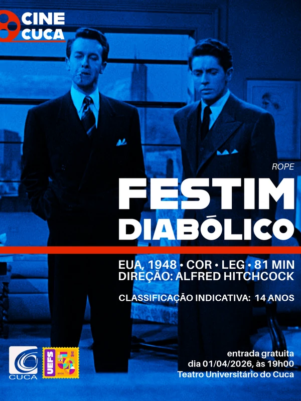 Programação de abril do Cine Cuca traz sessões gratuitas de filmes de Alfred Hitchcock por Divulgação
