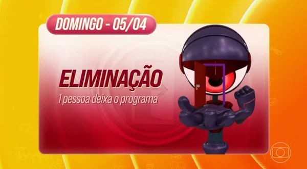 Eliminação acontece no domingo (5) por Reprodução/ Gshow