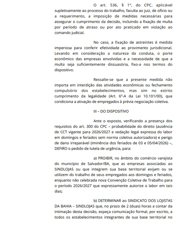 Nova decisão judicial autoriza abertura do comércio no domingo de Páscoa por Reprodução