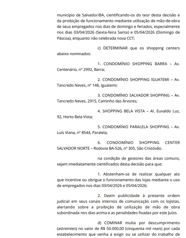 Nova decisão judicial autoriza abertura do comércio no domingo de Páscoa por Reprodução