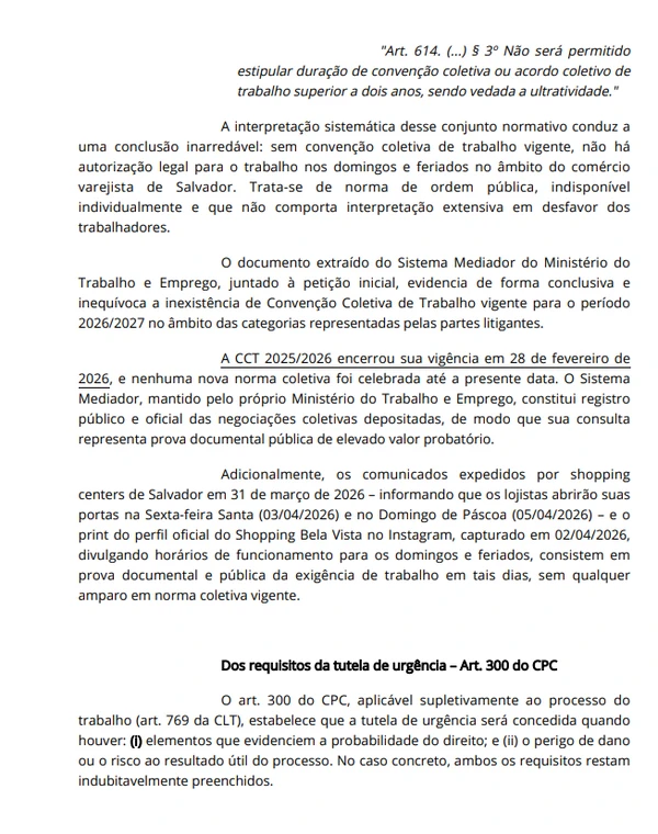Trecho da decisão da Justiça do Trabalho por Reprodução