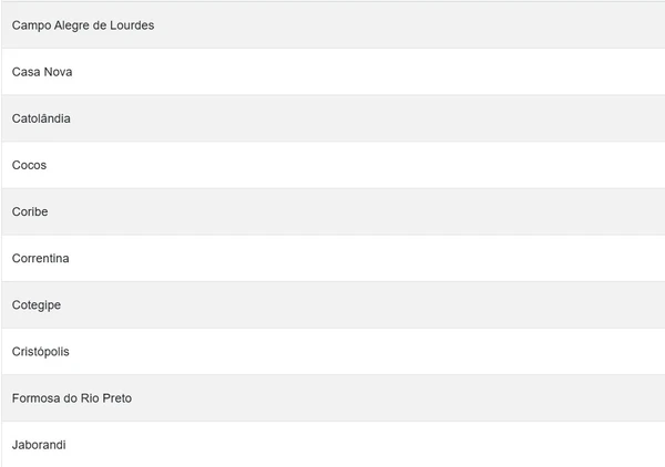 Veja a lista de cidades por Reprodução