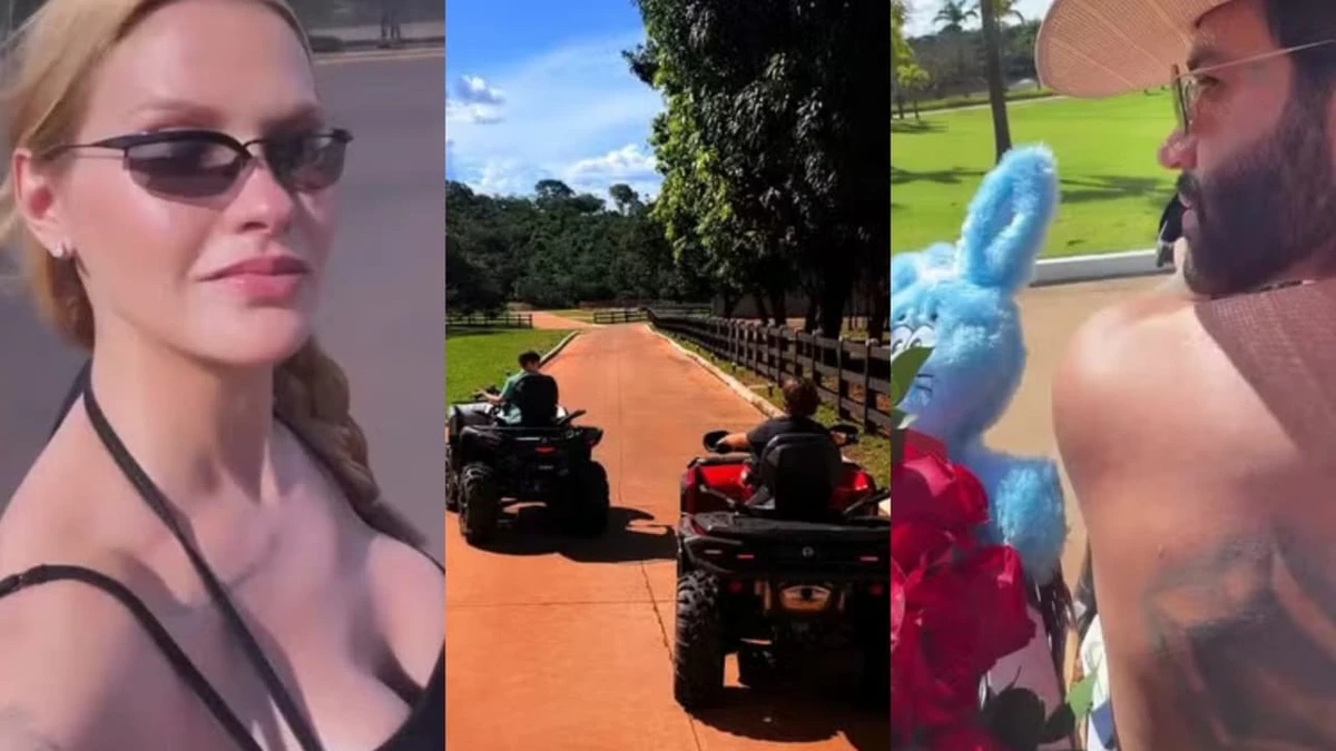 De buggy, filhos de Gusttavo Lima caçam ovos de Páscoa em fazenda de R$ 50 milhões