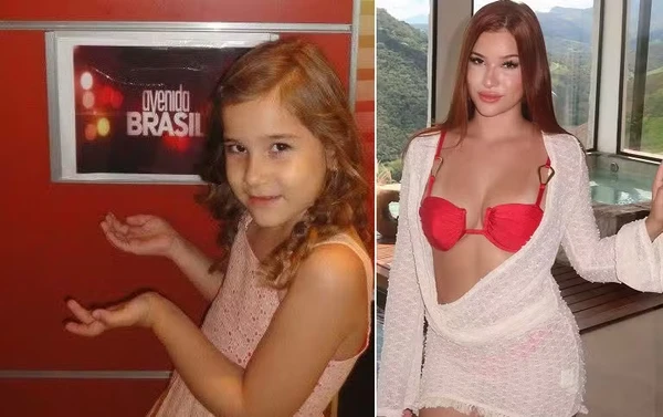 Duda Wendling na época de "Avenida Brasil" e atualmente por Reprodução