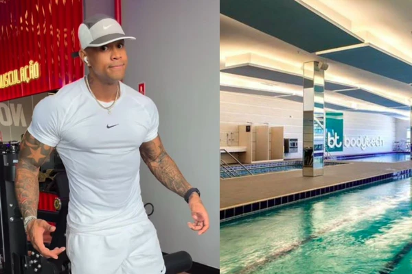 Cantor treina em academia de Salvador