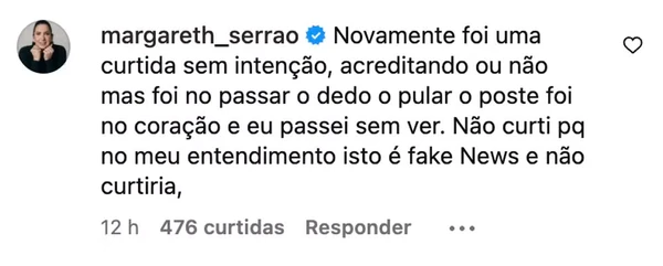 Comentário de Margareth Serrão