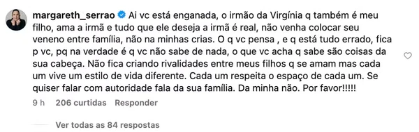 Comentário de Margareth Serrão