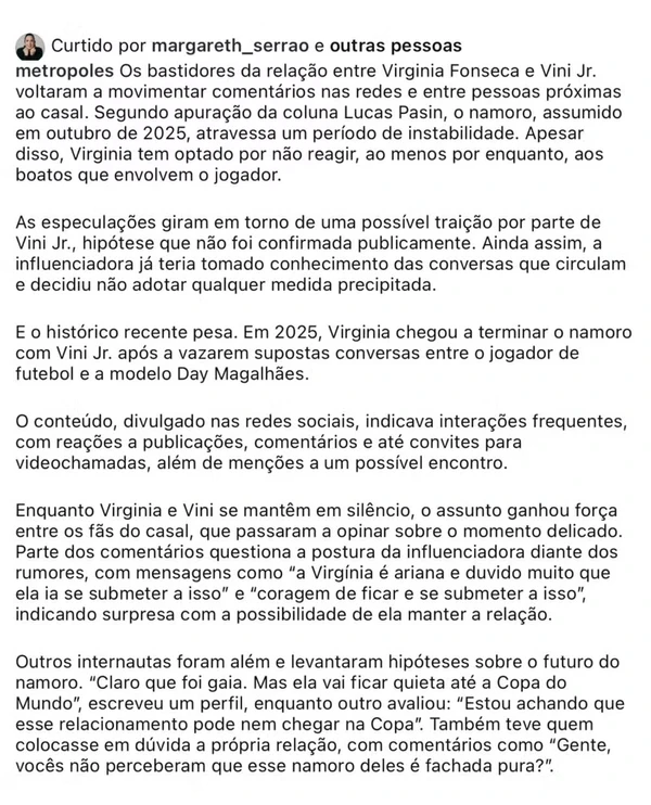 Curtida de Margareth Serrão