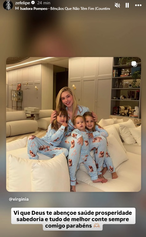 Mensagem de Zé Felipe para Virginia