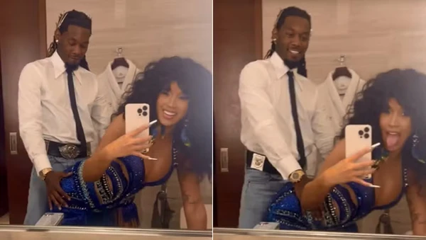 Cardi B simula sexo com Offset em banheiro do VMA por Reprodução
