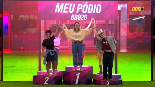 Pódio no Sincerão: 1º lugar: Ana Paula Renault 2º lugar: Milena 3º lugar: Juliano Floss por Reprodução/TV Globo 