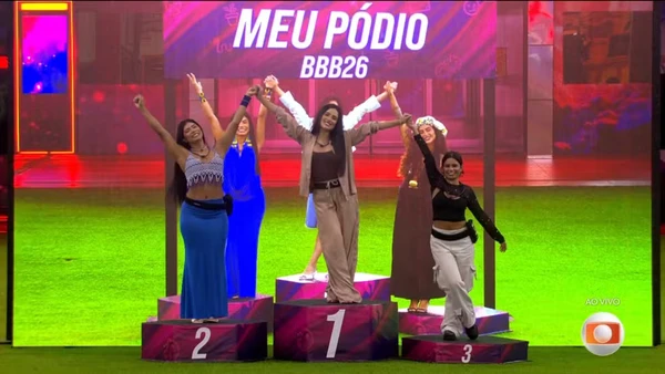Pódio no Sincerão: 1º lugar: Jordana 2º lugar: Marciele 3º lugar: Gabriela por Reprodução/TV Globo 