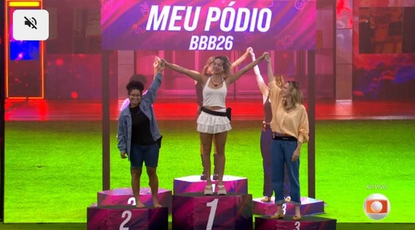Pódio no Sincerão: 1º lugar: Samira 2º lugar: Milena 3º lugar: Ana Paula Renault por Reprodução/TV Globo 