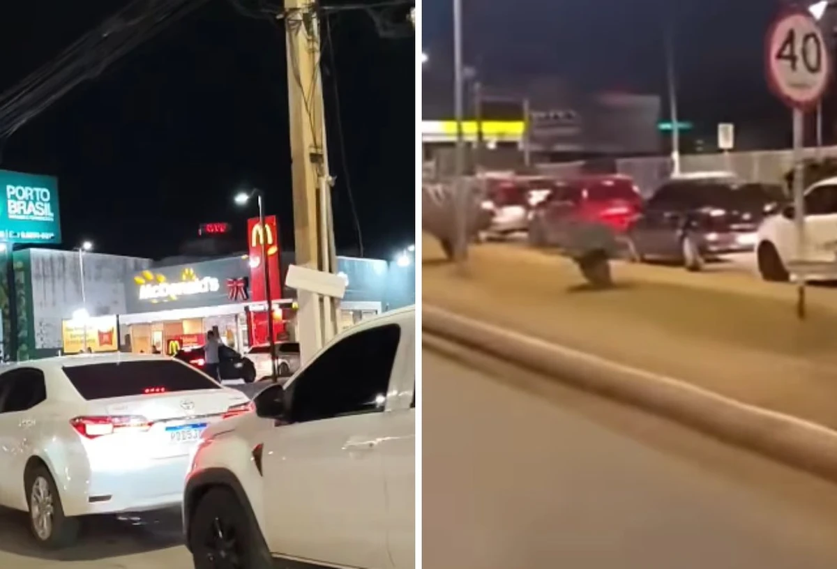 Trânsito em ruas que levam ao novo McDonald's de Barreiras