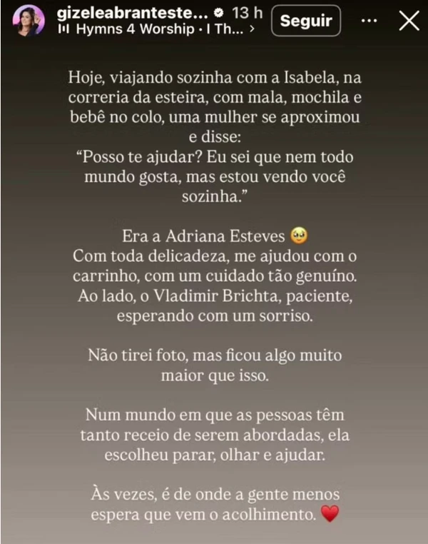 Relato da psicopedagoga Gizele Abrantes