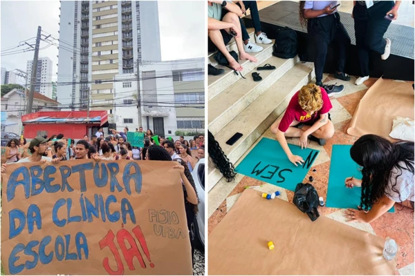 Protesto de alunos de Fisioterapia da Ufba