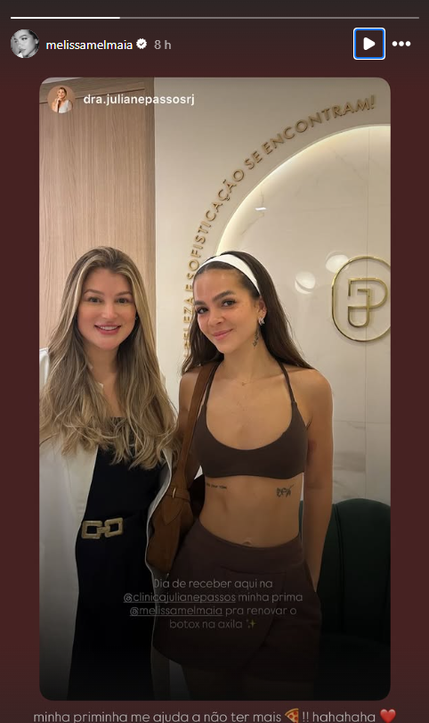 Mel reagiu com humor à publicação da prima