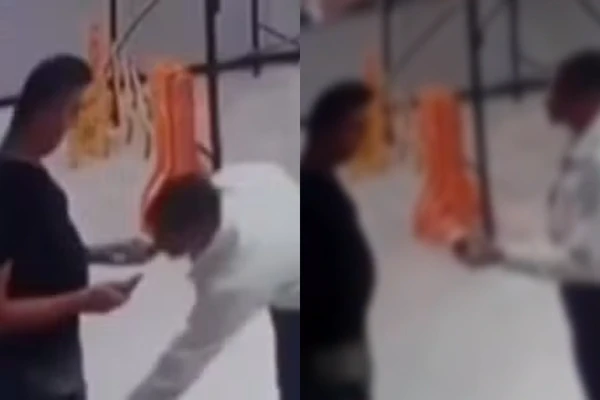 Delegado foi flagrado em câmera e questionado por seguranças