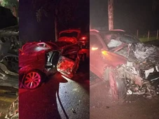 Imagem - Acidente com quatro veículos mata casal, dois filhos de 6 e 2 anos e amigo da família