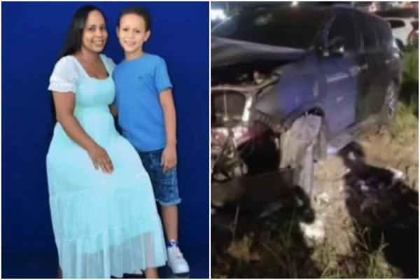 Milena e o filho Guilherme