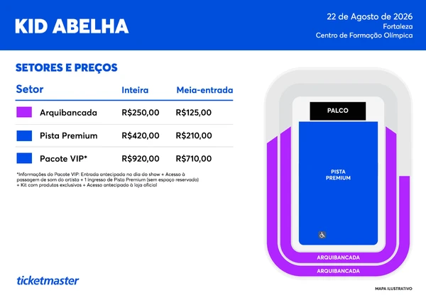 Setores e Preços do show de Kid Abelha em Fortaleza por Divulgação 