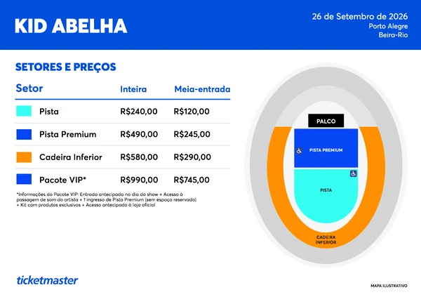 Setores e Preços do show de Kid Abelha em Porto Alegre por Divulgação 