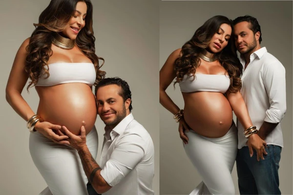 Andressa Ferreira e Thammy Miranda em ensaio de fotos