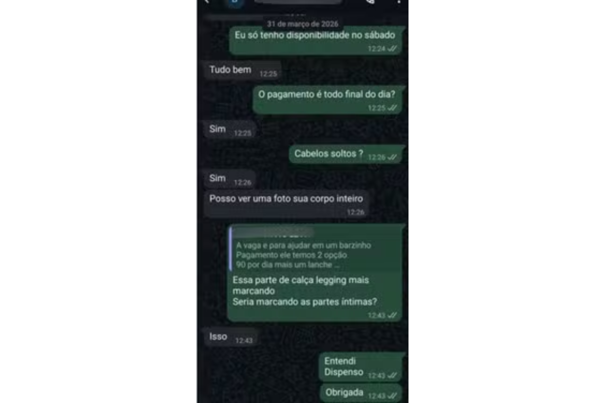 Prints da conversa entre candidata e hamburgeria foram divulgados por Reprodução/g1
