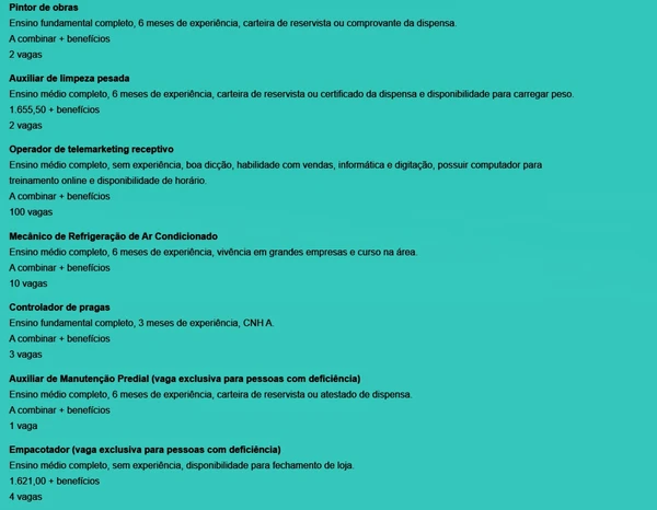 Veja vagas por Reprodução