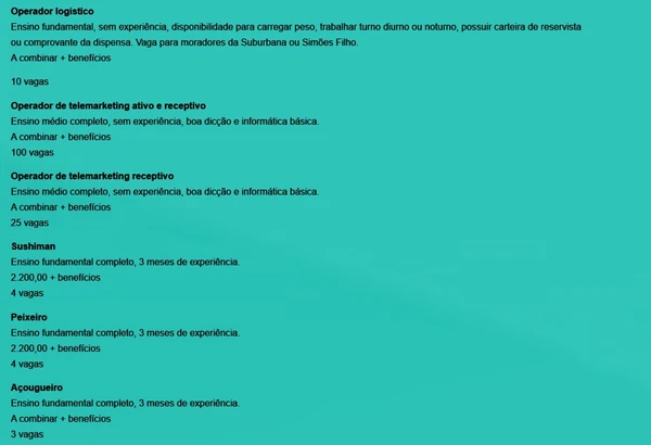 Veja vagas por Reprodução