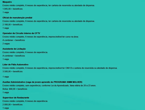 Veja vagas por Reprodução