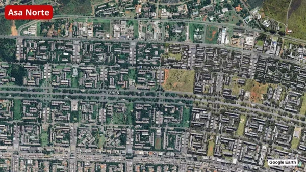 Asa Norte, no DF, vista de cima por Google Earth